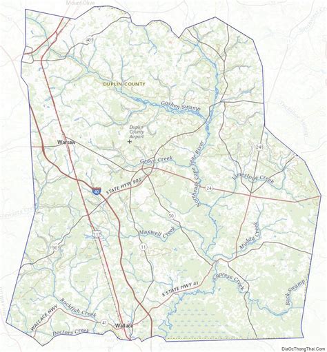 Topographic Map Of Duplin County North Carolina Duplin County