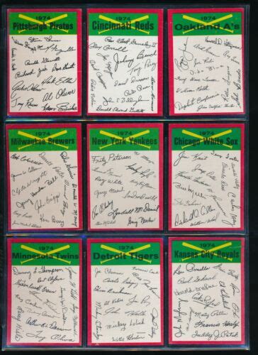 1974 Topps Baseball Team Checklists Complete Set 24 Unmarked VG To