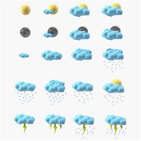 Weather Symbols 3D model - TurboSquid 2070447