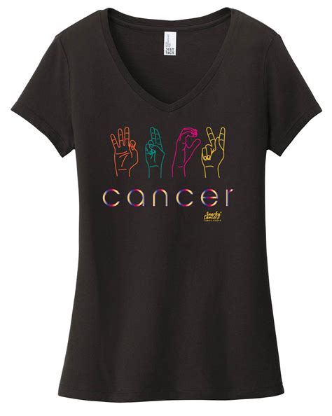 F Cancer Asl Rainbow Tee Snarky Cancer