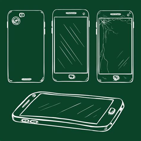 Premium Vector Vector Set Of Chalk Sketch Smartphones