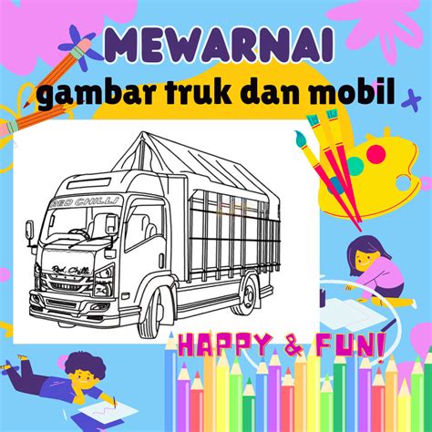 Mewarnai Gambar Truk Oleng Dan Mobil Anak Paud Tk Sd Paket 5 Lembar Random Lazada Indonesia