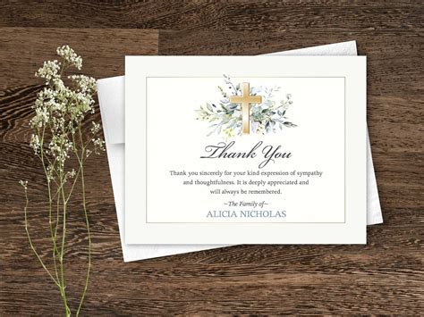 Funeral Thank You Cards Printable Funeral Bereavement Notes - Etsy