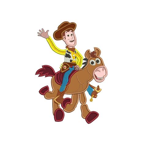 Woody and Bullseye Applique - Toy Story Applique Design