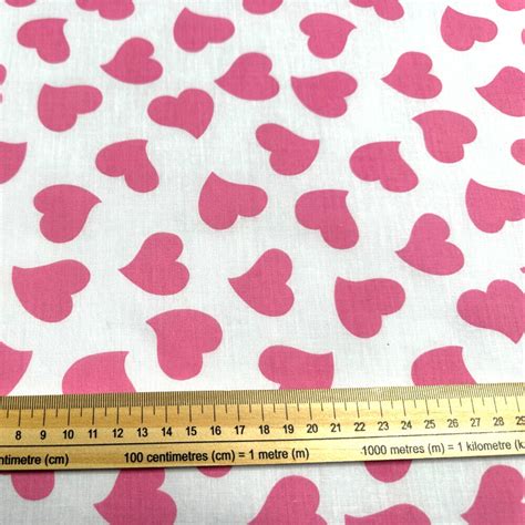 Polycotton Fabric Tossed Love Hearts Valentines Heart Romance Ebay