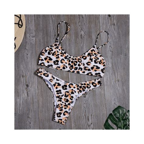 Sexy wzór w cętki Bikini kobiety Bikini Set strój kąpielowy wysokie