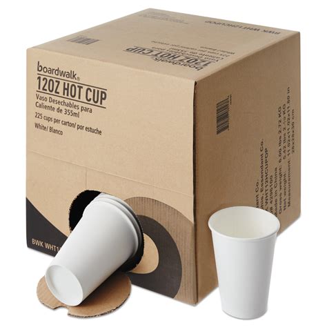 Boardwalk Convenience Pack Paper Hot Cups 12 Oz White 9 Cups Sleeve 25 Sleeves Carton