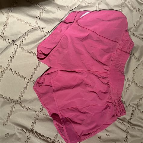 Pink Lulu Hotty Hot Shorts Size 8 With A 4 Inch Depop