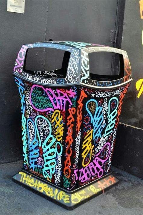 Trash Can Street Art Upcycle Art Graffiti Murals Street Graffiti