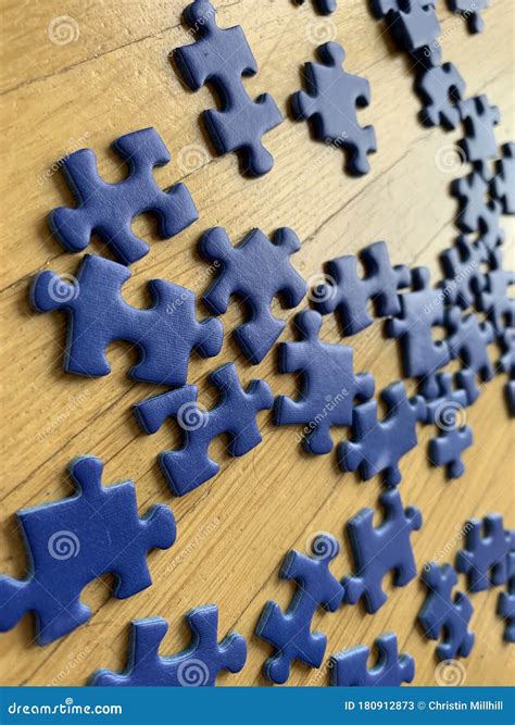 Blue Jigsaw Puzzle Pieces Stock Image Image Of Puzzle