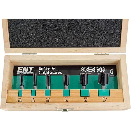 ENT 09006 6 tlg Nutfräser Set Hartmetall Ø 6 8 10 12 16 20 Schaft