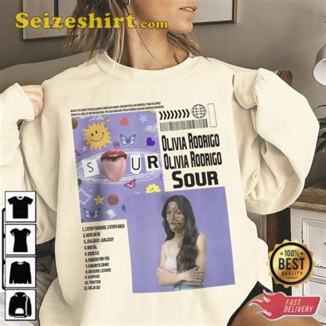 Olivia Rodrigo Sour Album Cover Design Unisex Shirt For Fans ...