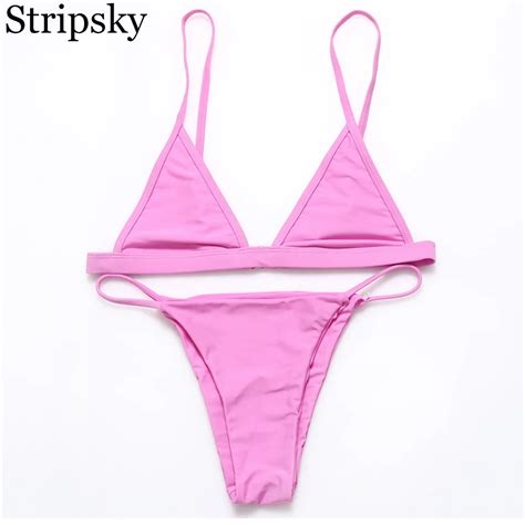 Stripsky Sexy Bikini Set Brazilian Swimwear Large Size Thong