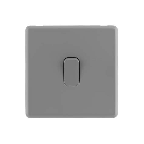 Arlec Rocker 10a 1gang 2way Stone Grey Single Light Switch Homebase