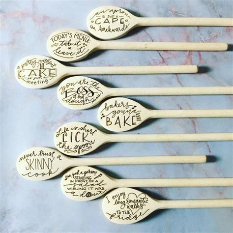 One Hand Lettered And Laser Engraved Wooden Spoon 12”funny Kitchen