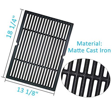 Bbqration Ci6665b 2 Pack 18 1 4 X 13 1 8 Each Matte Cast Iron Cooking Grid Replacement For