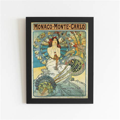 Monte Carlo Monaco Alphonse Mucha Posterwarsgr