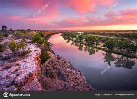 Stunning Sunset Murray River South Australia — Stock Photo © kwest ...