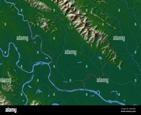 Vinh Phuc, province of Vietnam. Colored elevation map with lakes and ...