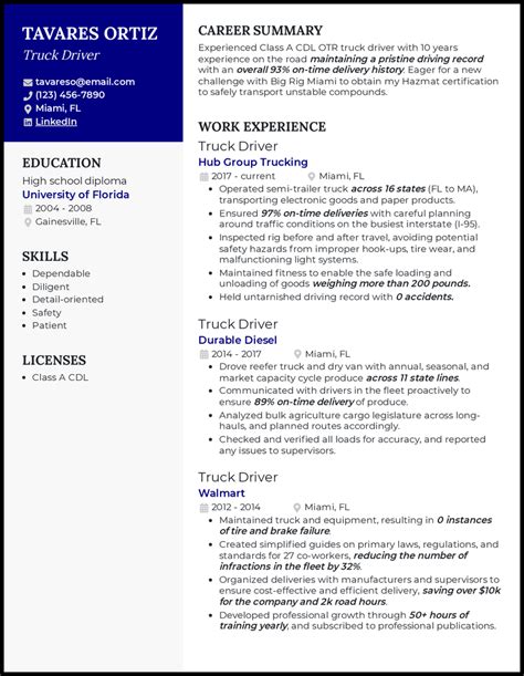 7 Truck Driver Resume Examples That Worked in 2023 | Resume examples ...