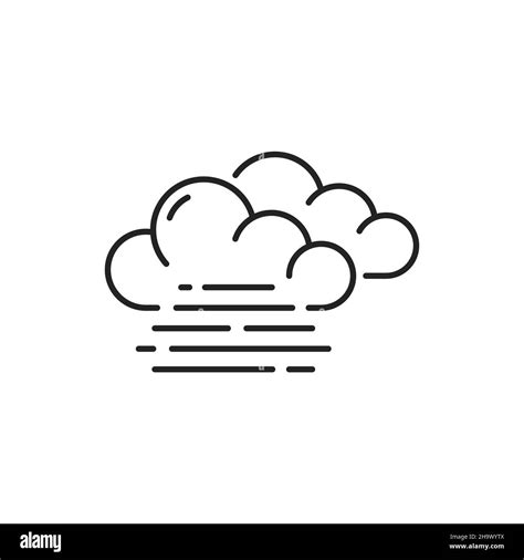 Fog Weather Forecast Isolated Outline Icon Vector Clouds And Mist Sign