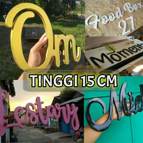 Jual HURUF TIMBUL KAYU CUSTOM 15cm HURUF TIMBUL CUSTOM UKIRAN NAMA