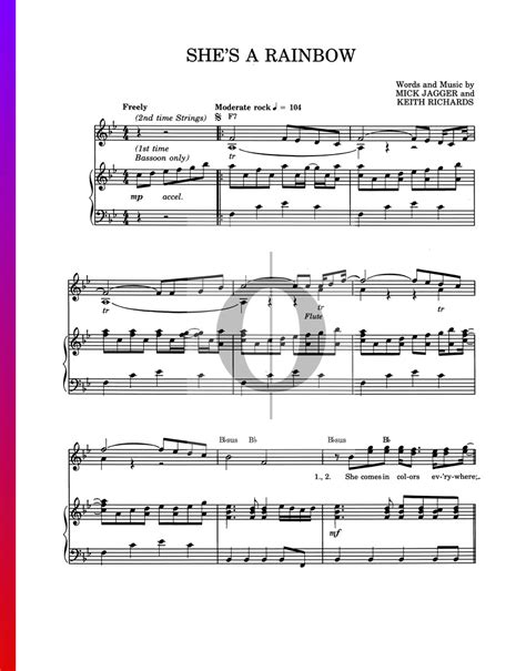 Shes A Rainbow The Rolling Stones Piano Sheet Music Oktav