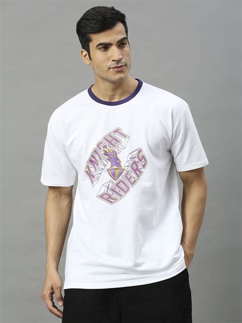 Buy Men White Printed Cotton Round Neck T Shirts From Fancode Shop