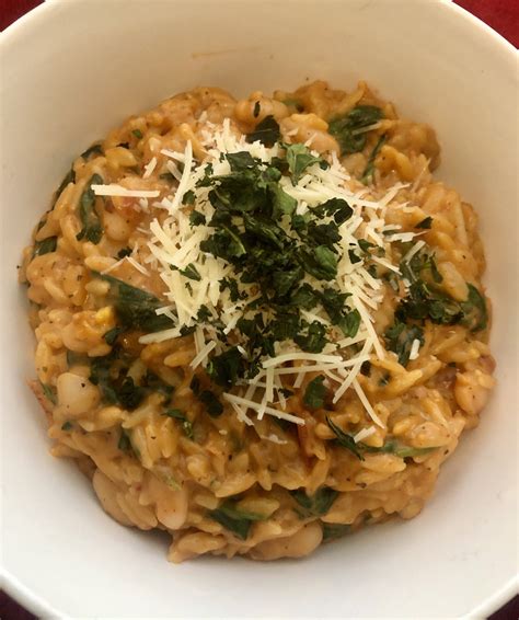 Risoni (aka Orzo) with cannellini beans, sun-dried tomato and spinach ...