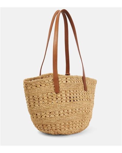 Saint Laurent Panier Small Raffia Basket Bag In Natural Lyst Uk