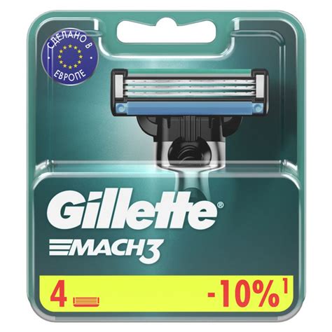 Gillette Сменные кассеты Mach 3, 4 шт - купить с доставкой по выгодным ...