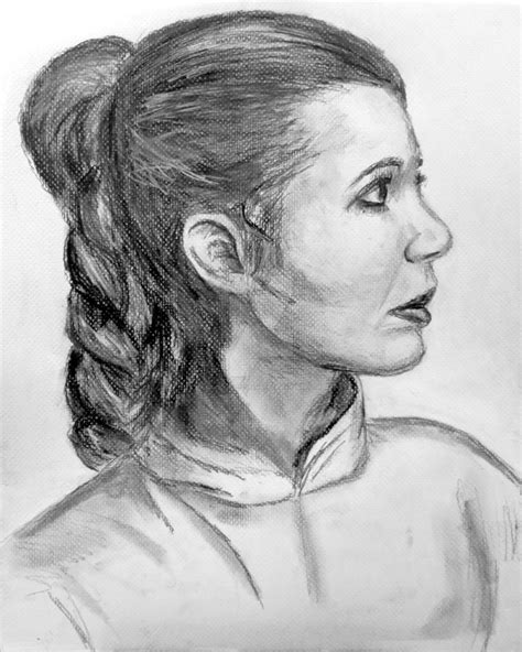 Princess Leia Drawing Pencil Sketch Colorful Realistic Art Images