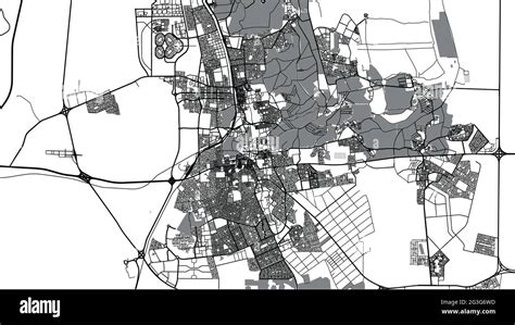 Urban Vector City Map Of Al Hofuf Saudi Arabia Middle East Stock