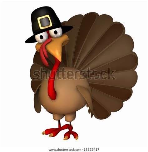 Cartoon Thanksgiving Turkey Wearing Pilgrim Hat Stock Illustration 15622417