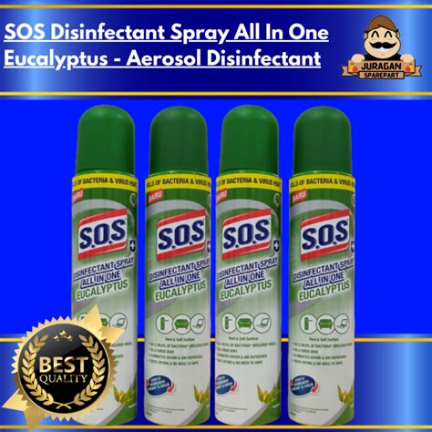 Sos Disinfectant Spray All In One Eucalyptus Aerosol Disinfectant