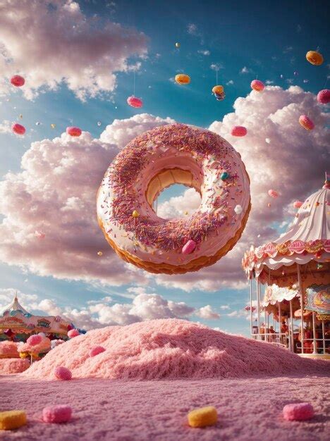 Premium Ai Image Electrifying Flight Of The Glowing Pink Donut