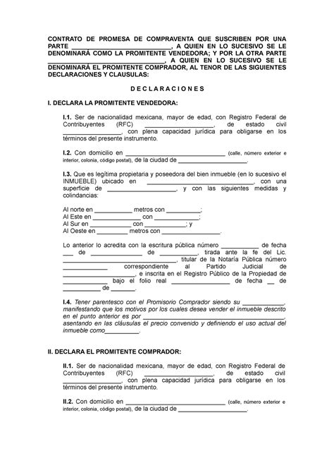 Contrato Compraventa CONTRATO DE PROMESA DE COMPRAVENTA QUE SUSCRIBEN