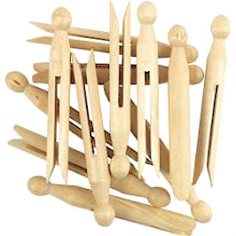 Traditional Wooden Dolly Pegs 8pc