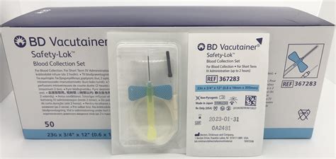 BD Winged Blood Collection Safety Lock Needle 23G 50 Bx CAVALA SCIENTIFIC