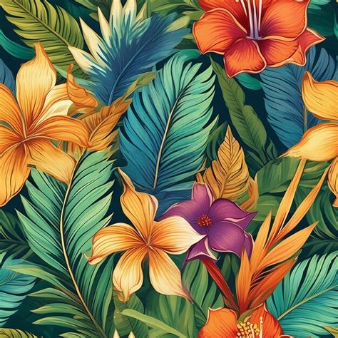 Premium Photo Seamless Natural Floral Pattern