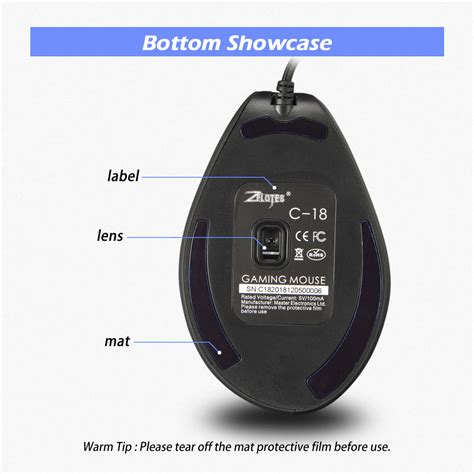 ZELOTES C18 Vertical Wired Game Mouse 10000DPI Adjustable Optical ...