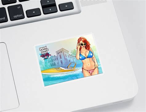 Grand Theft Auto Vice City 10th Anniversary Gta V Bikini Girl Sticker By Katelyn Smith Pixels