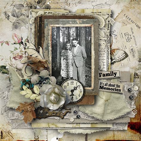 Vintage Scrapbook Inspiration Layout Digital Scrapbooking