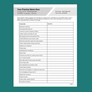 Adhd Worksheets Editable Fillable Printable Pdfs