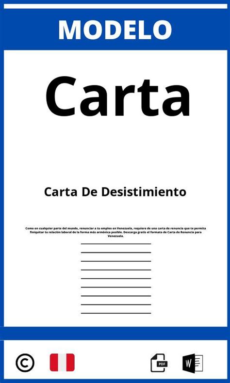 Modelo De Carta De Desistimiento En Word