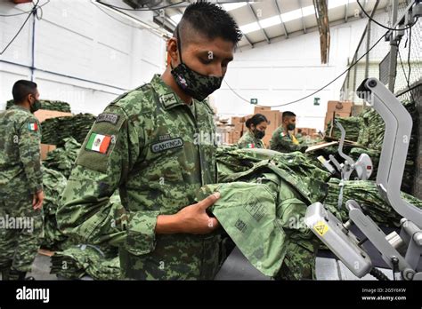 Mexico City Mexico June 15 A Military Manufactures Uniforms For