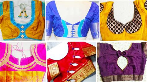 10 Interesting Back Neck Designs For Pattu Saree Blouses Atelier Yuwa