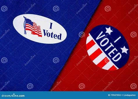 "I Voted" Stickers on Red and Blue Stock Image - Image of patriotic