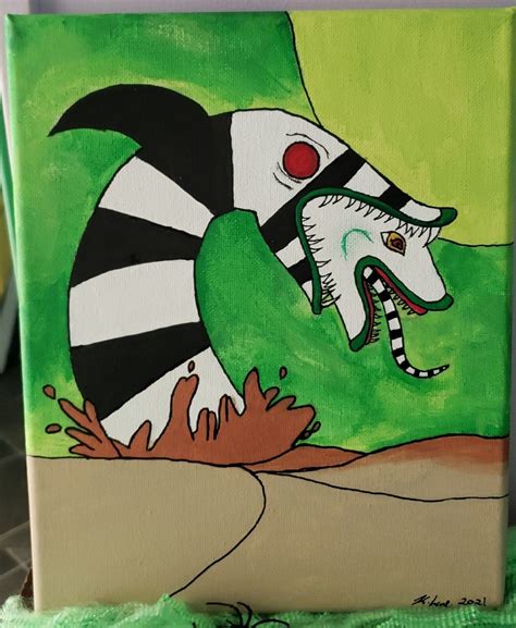 Beetlejuice Sandworm painting on Mercari | Artwork painting, Original art, Hand painted signs