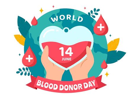 World Blood Donor Day Vector Illustration On June 14 With Human Donated